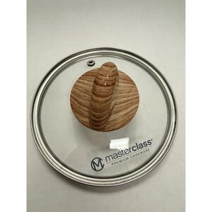 Masterclass Premium Cookware Replacement Glass Lid Wood Look Handle 7.25 Inch